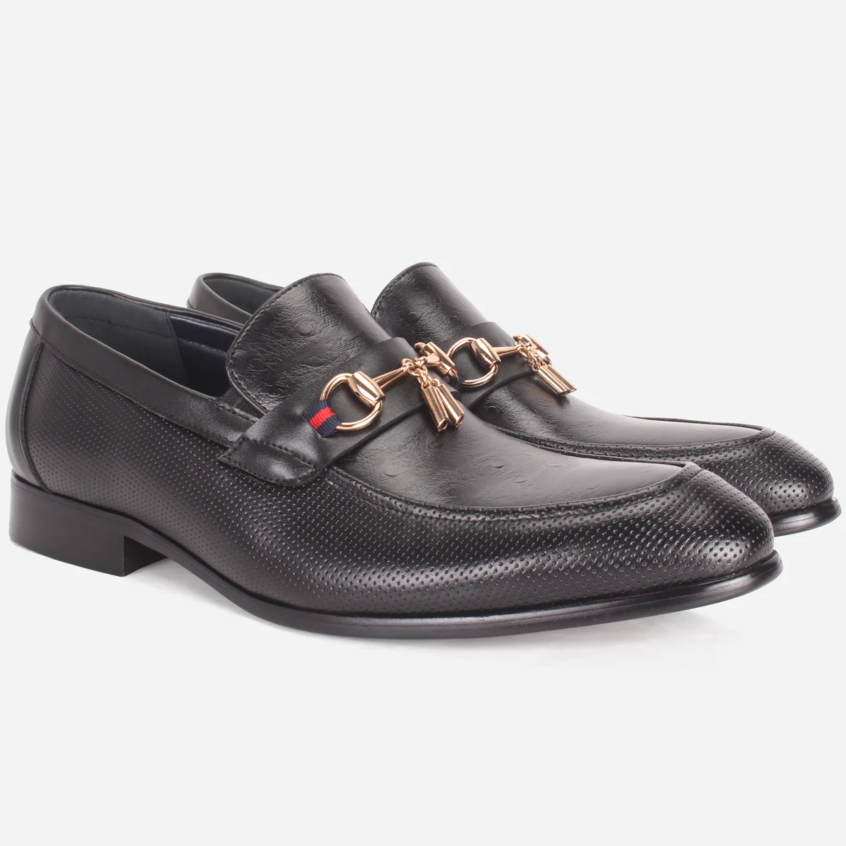 Mens "FYRRE" Leather Dress Formal Slide In Shoes - Image 2
