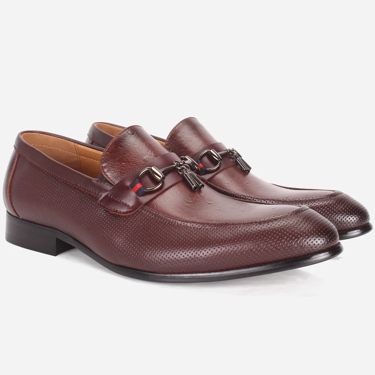 Mens "FYRRE" Leather Dress Formal Slide In Shoes - Image 2
