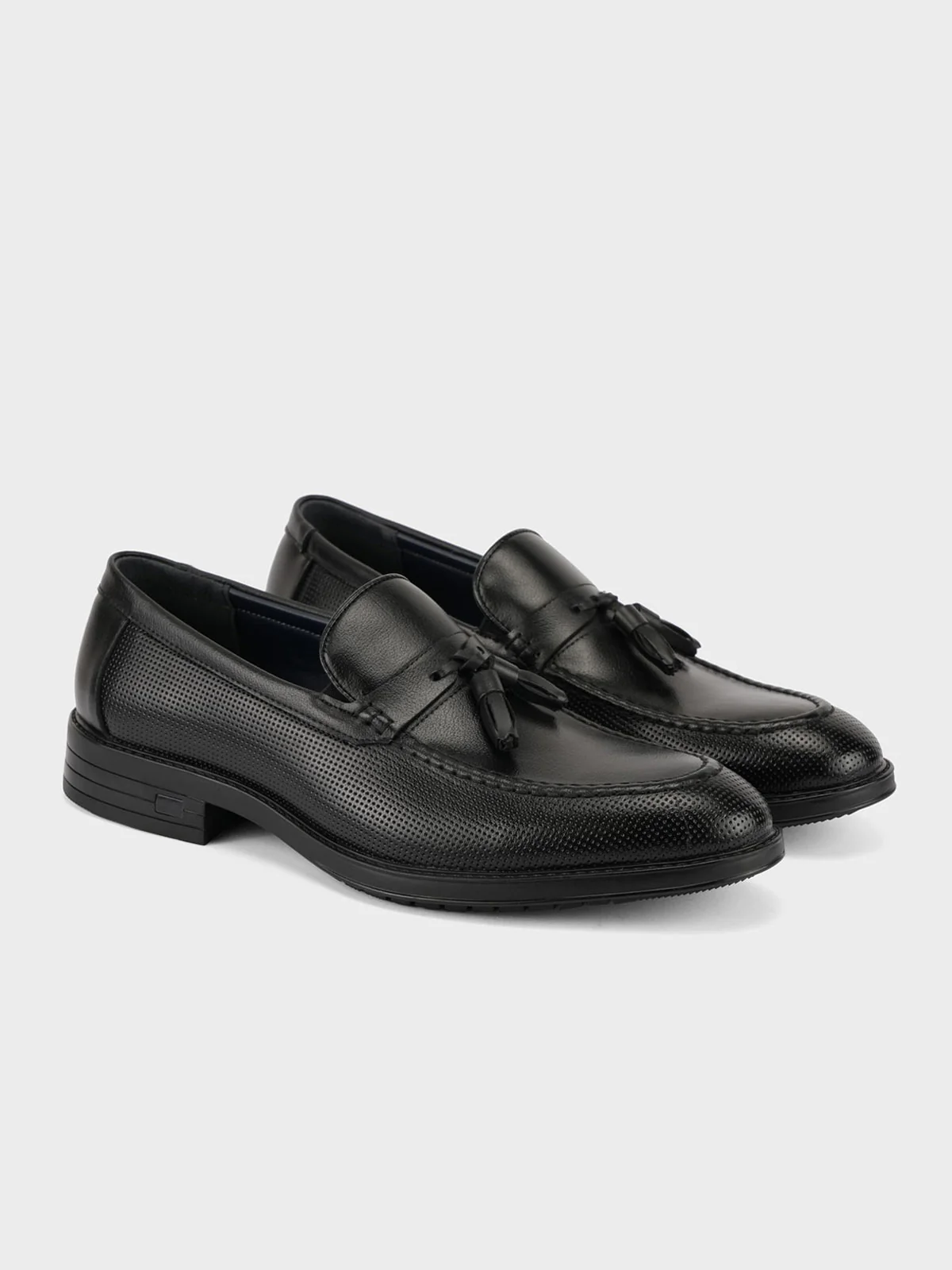 Mens "GRAY" Round Toe Leather Formal Shoes - Image 4