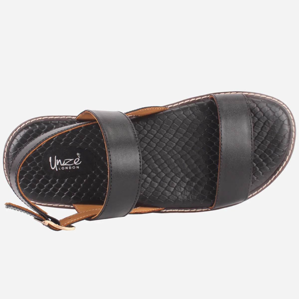 Mens "GREEZ" Leather Buckle Summer Sandals - Image 4