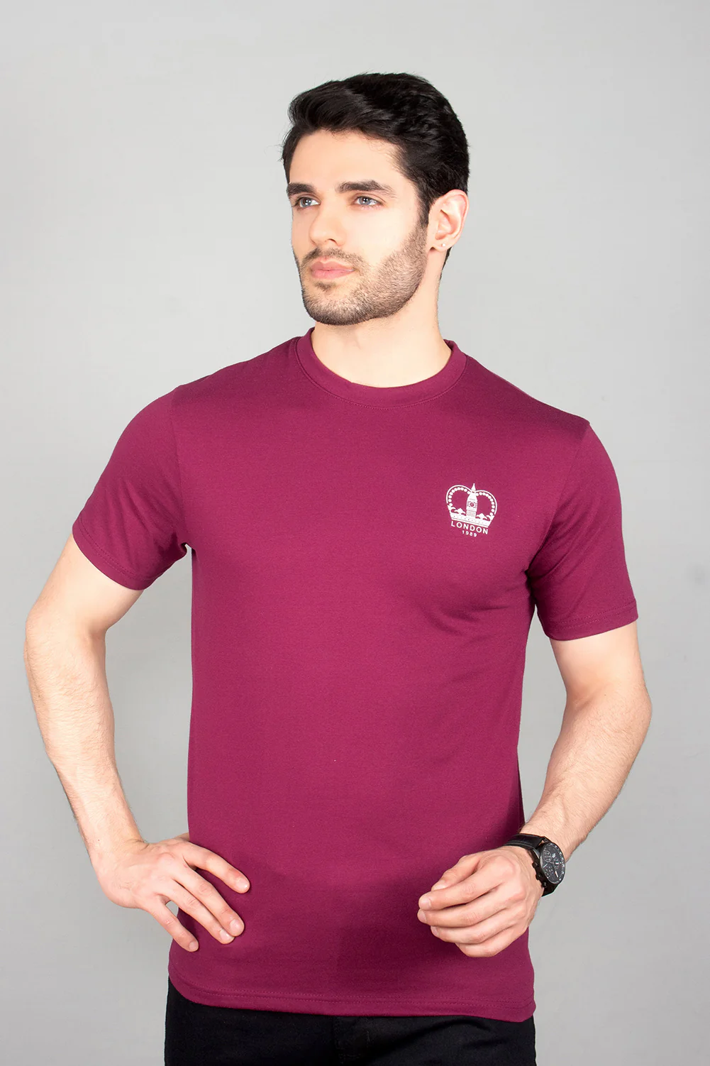 Men's "GUAZ" Cotton Casual Crew Neck Shirt