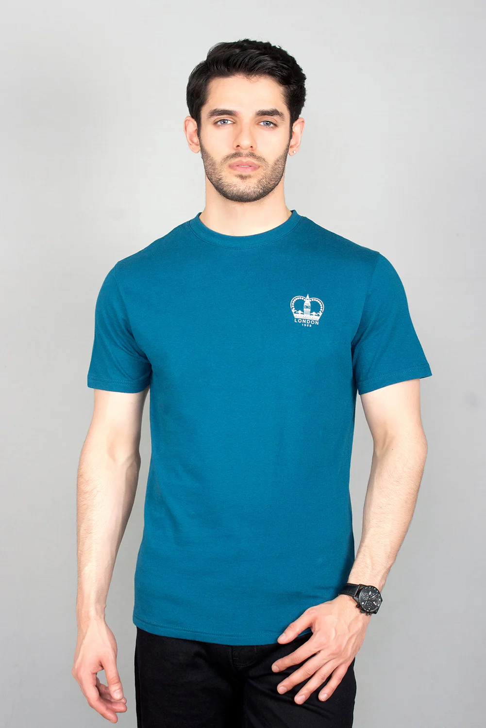 Men's "GUAZ" Cotton Casual Crew Neck Shirt