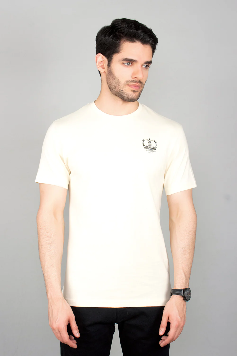 Men's "GUAZ" Cotton Casual Crew Neck Shirt