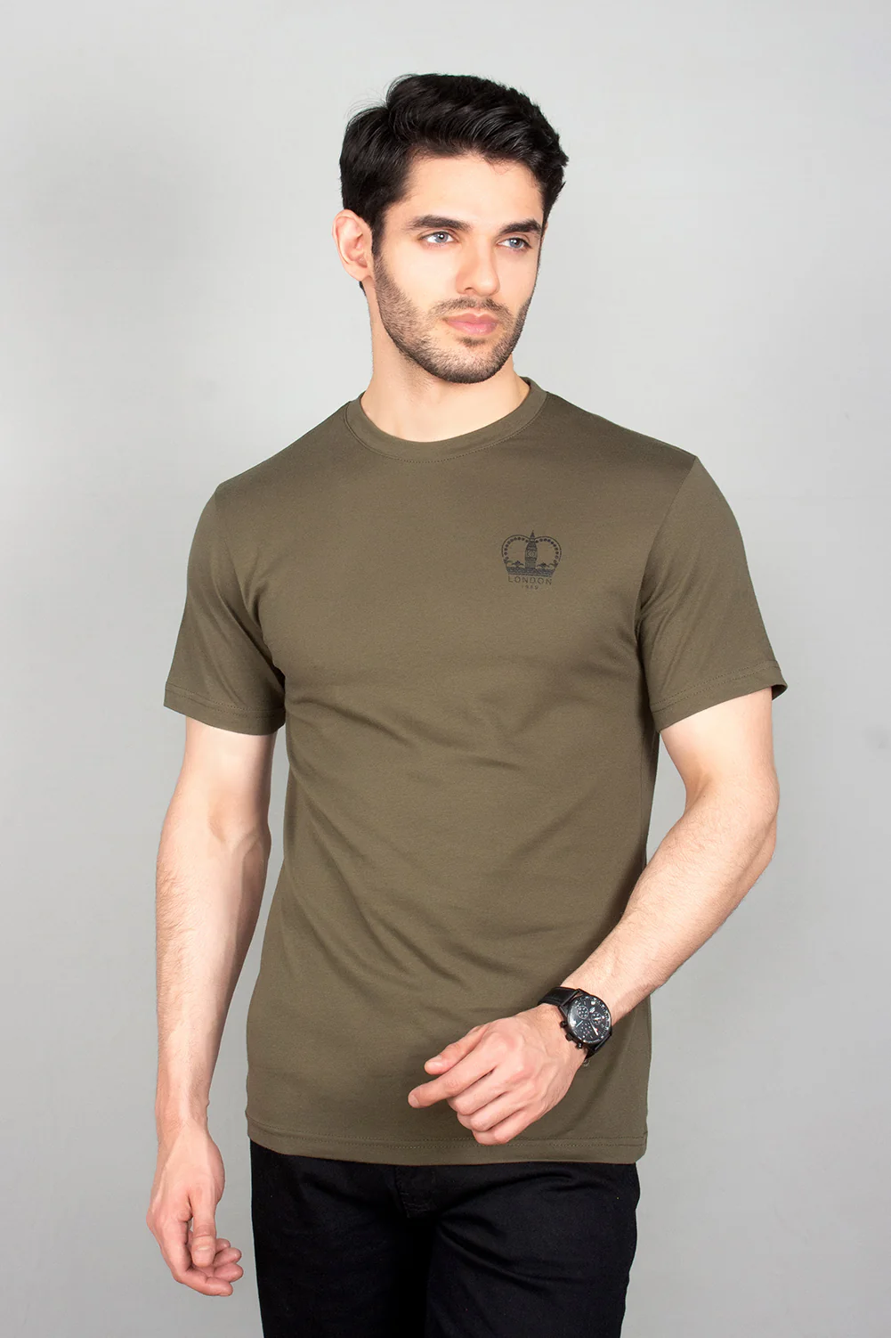 "GUAZ" Crew Neck Slim Fit T-Shirt