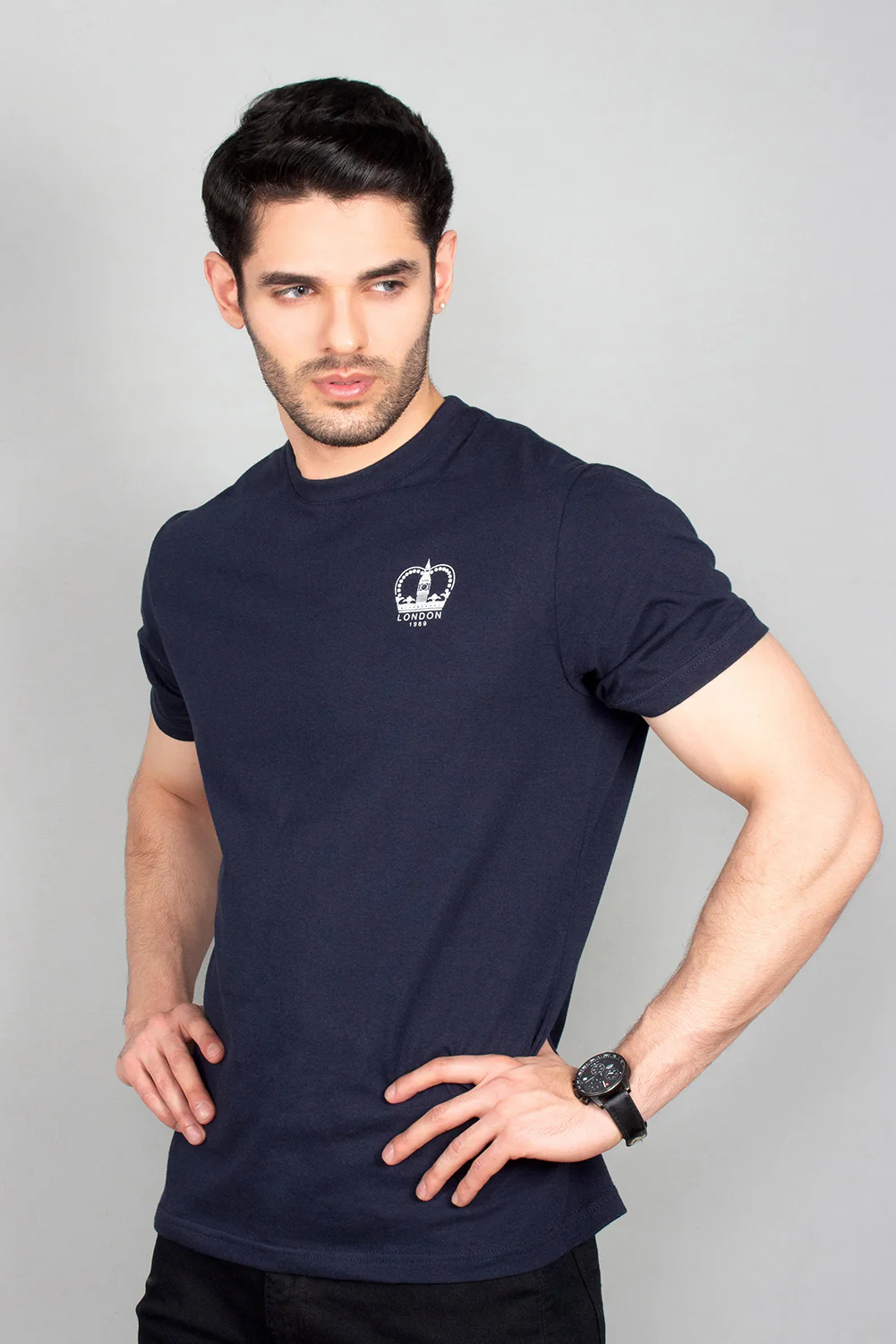 "GUAZ" Crew Neck Slim Fit T-Shirt - Image 2