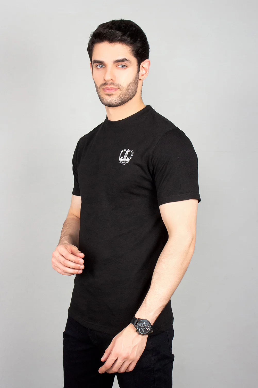 "GUAZ" Crew Neck Slim Fit T-Shirt - Image 2