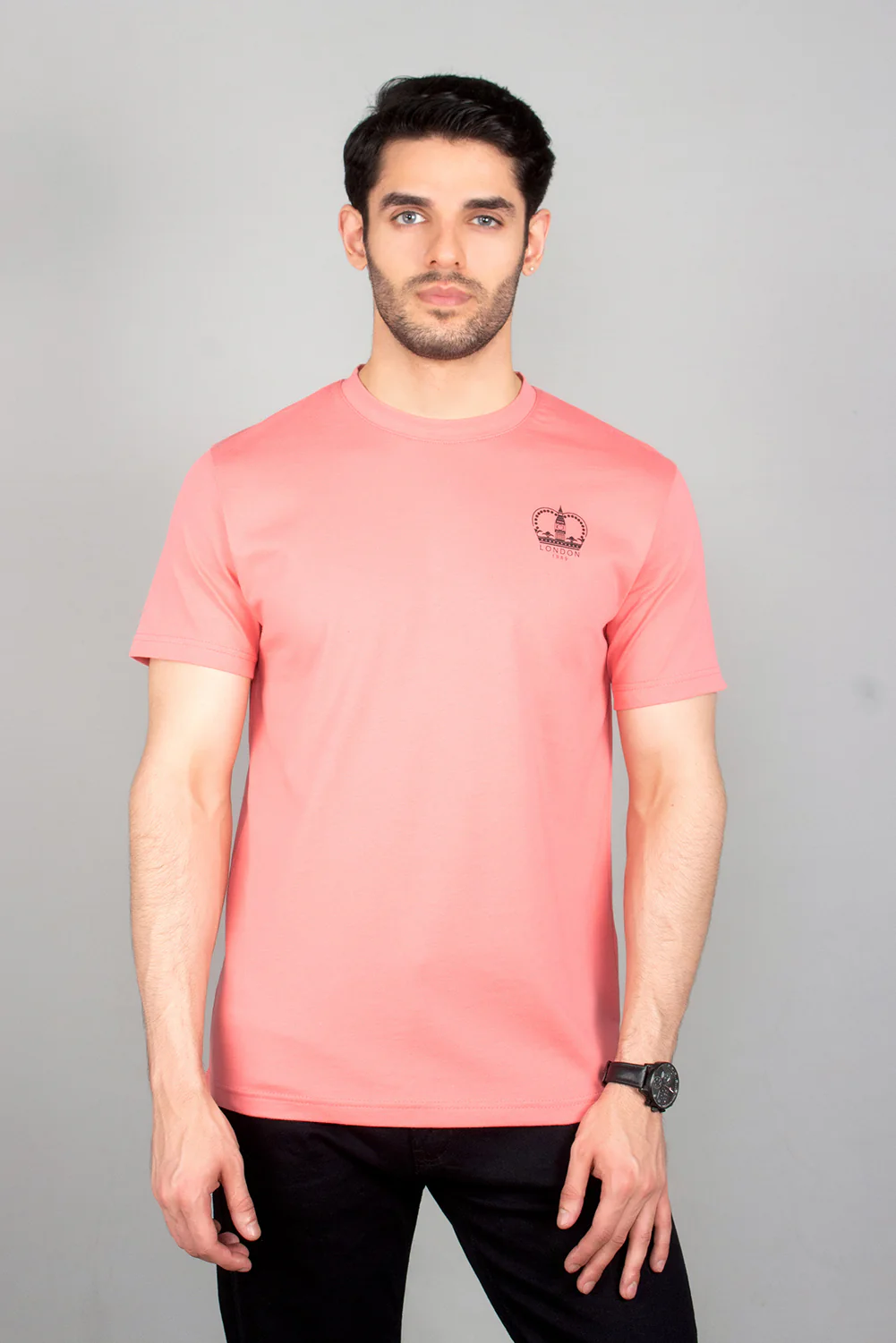 Men's "GUAZ" Cotton Casual Crew Neck Shirt