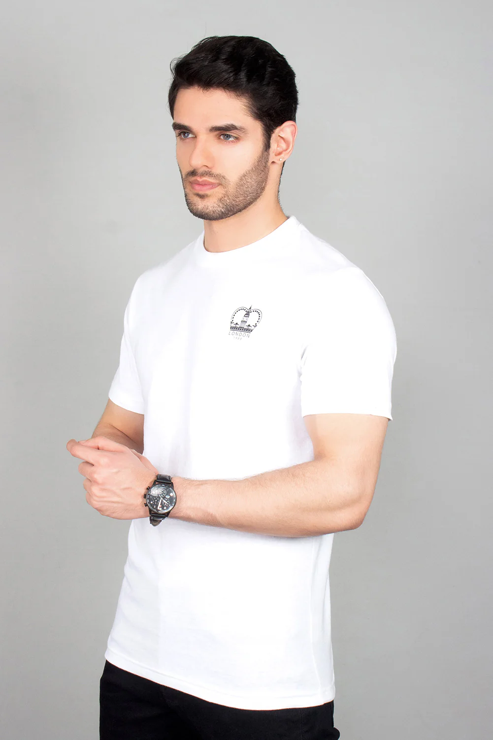 "GUAZ" Crew Neck Slim Fit T-Shirt - Image 2