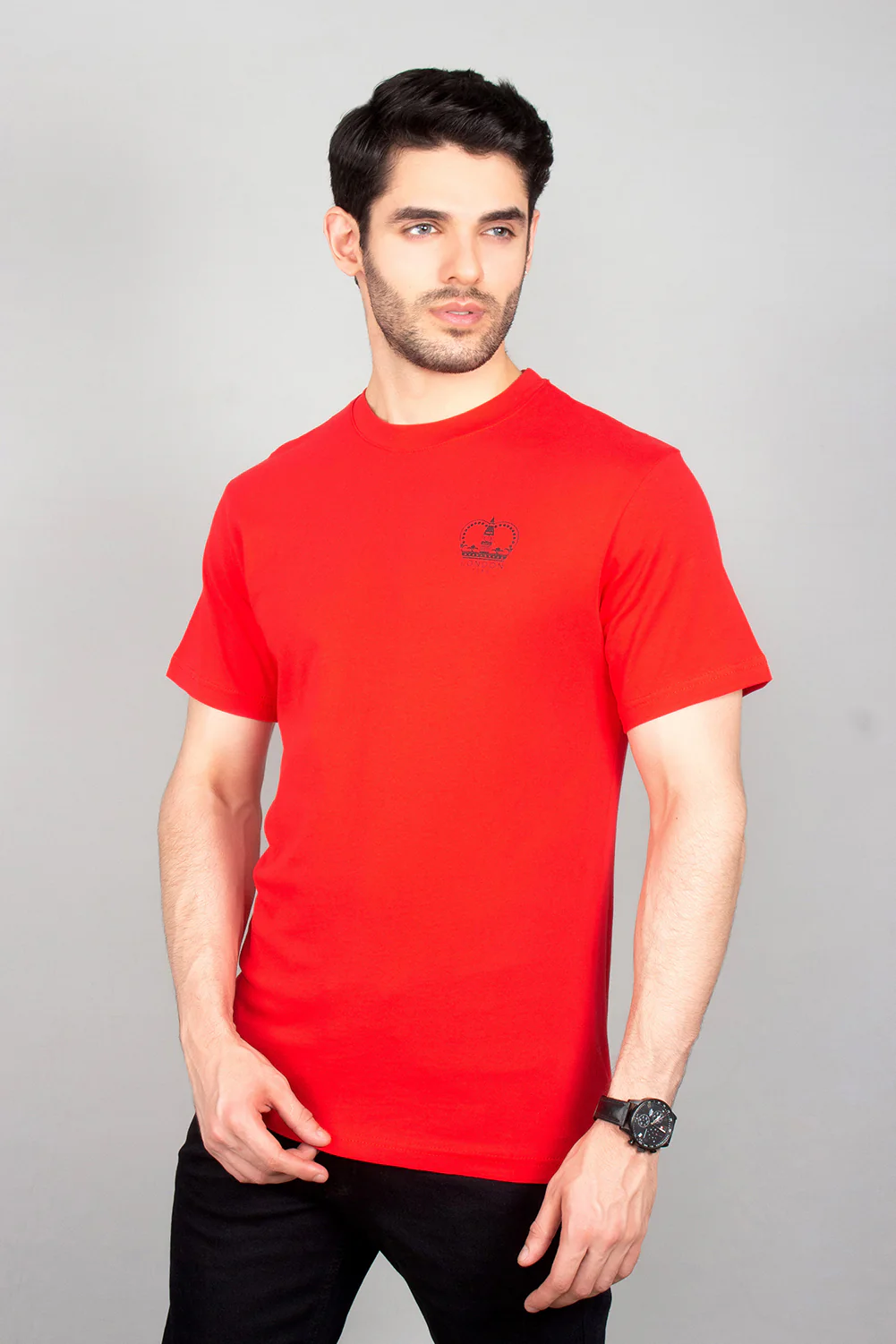 "GUAZ" Crew Neck Slim Fit T-Shirt