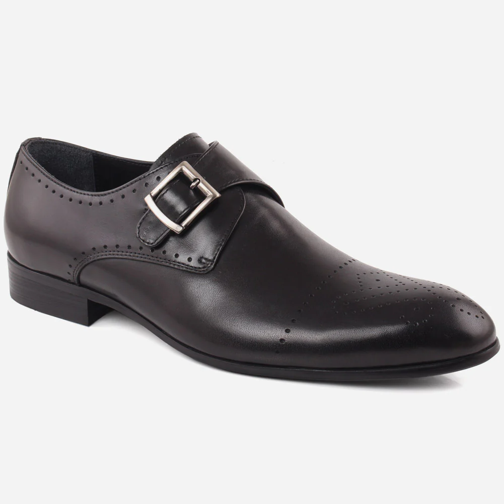 Mens "HENRY" Buckle Strap Leather Slip On Shoes