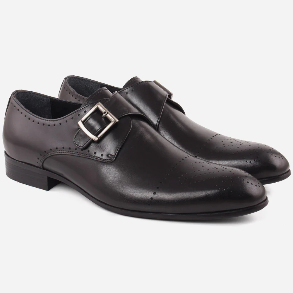 Mens "HENRY" Buckle Strap Leather Slip On Shoes - Image 2