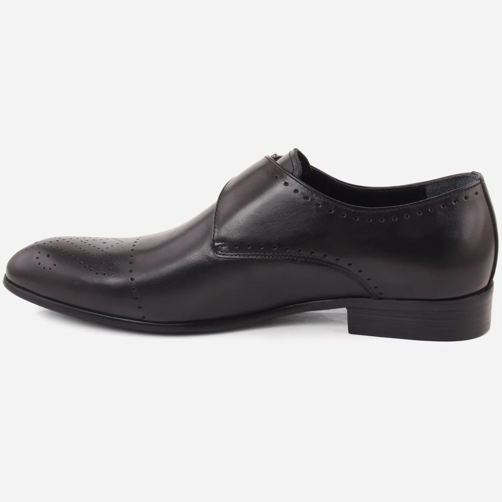 Mens "HENRY" Buckle Strap Leather Slip On Shoes - Image 3