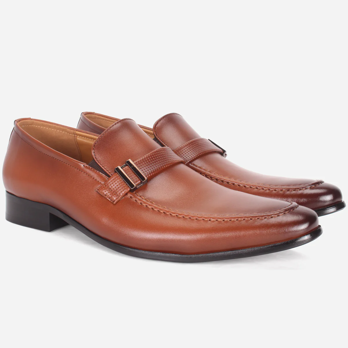 Mens "HUZIM" Leather Office Formal Slide In Shoes - Image 2