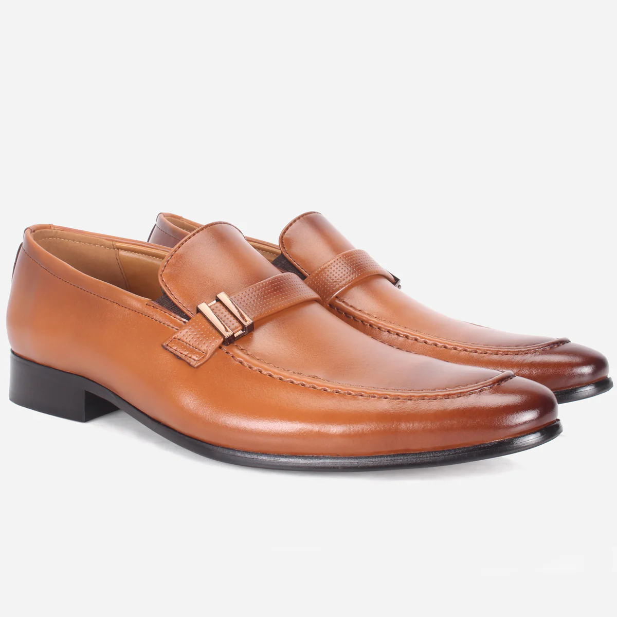 Mens "HUZIM" Leather Office Formal Slide In Shoes - Image 2