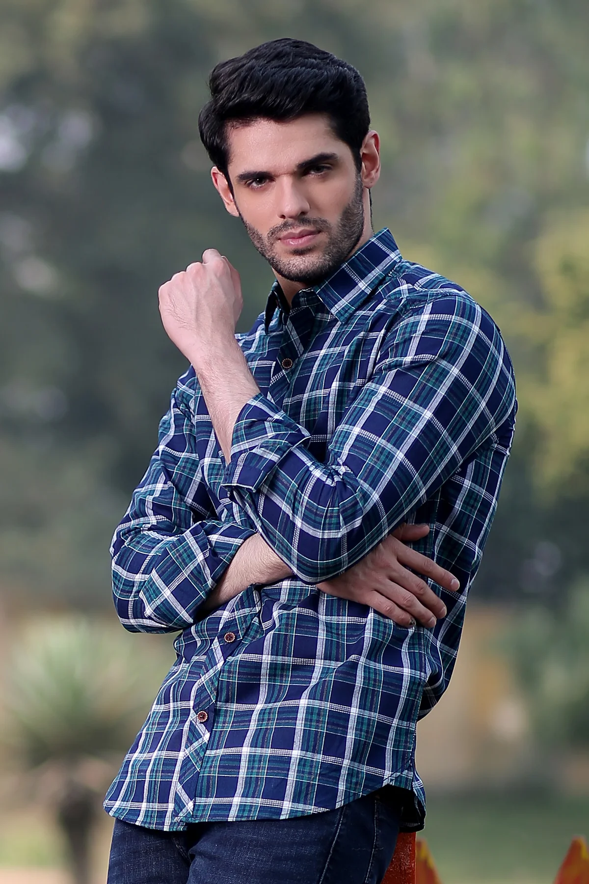 Mens "JAMES" Cotton Full Sleeves Checked Shirt - Image 2