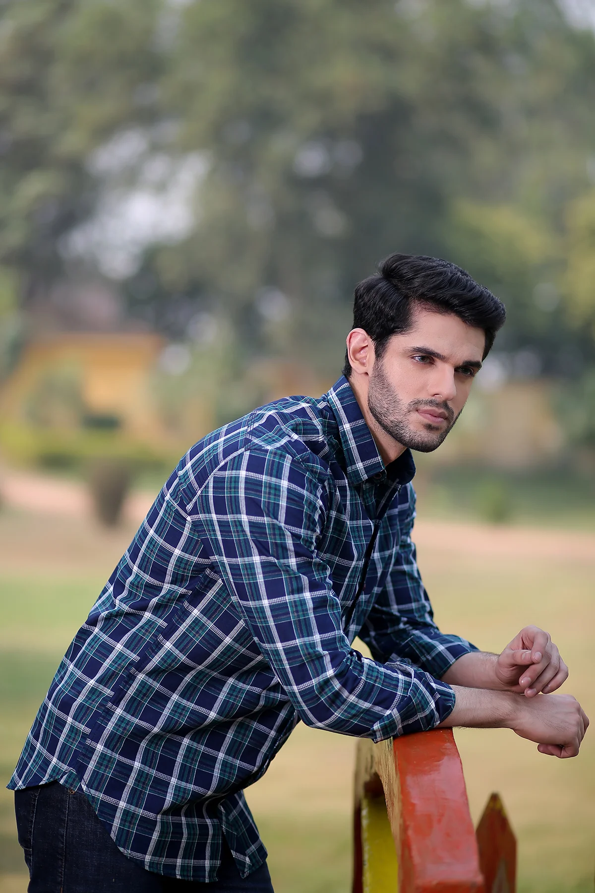 Mens "JAMES" Cotton Full Sleeves Checked Shirt - Image 3