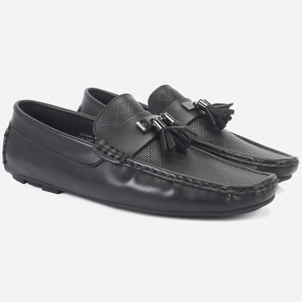 Mens "JAVEIR" Slip-on Buckled Moccasins Shoes - Image 2