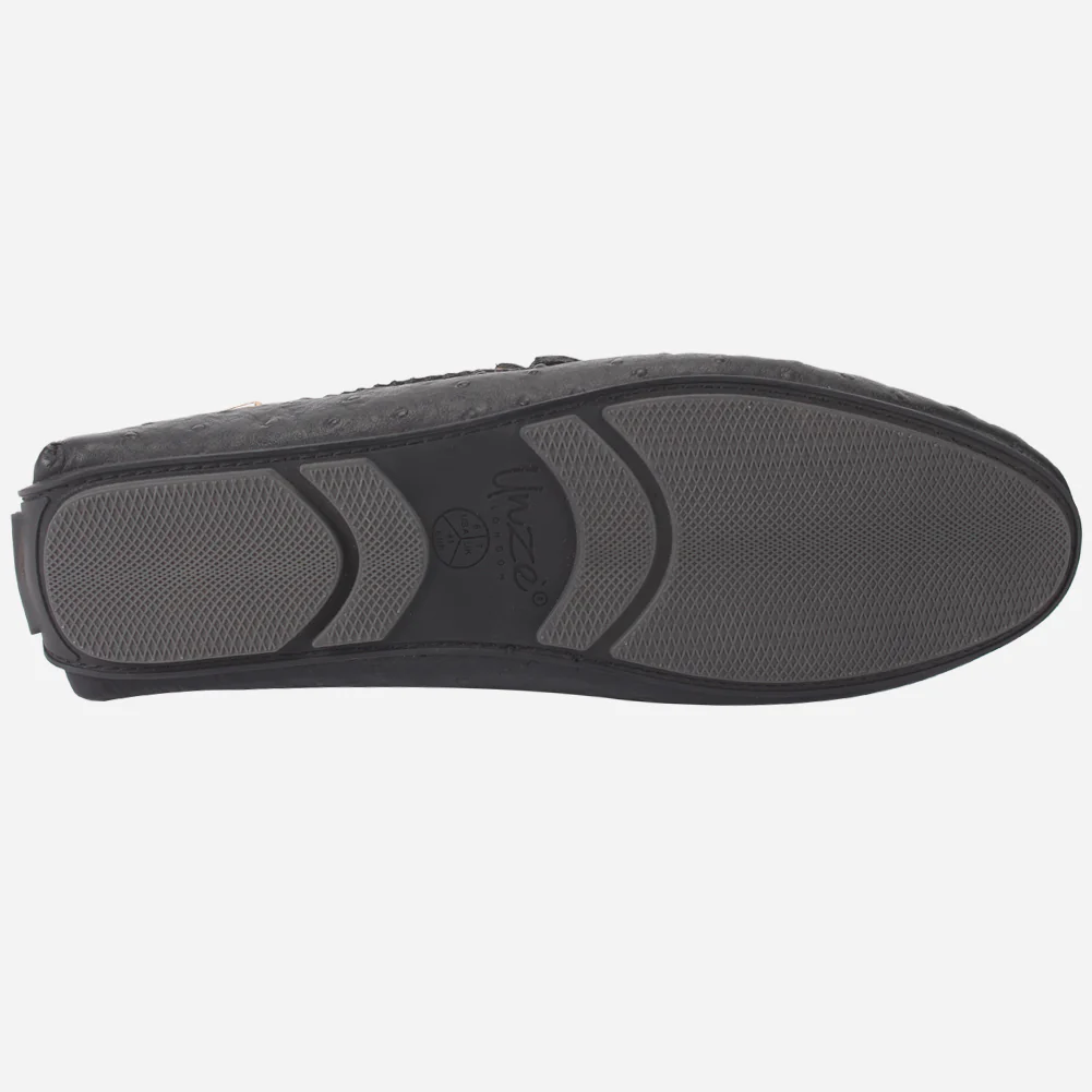 Mens "JOSHEPH" Leather Flat Slip Ons Moccasins - Image 5