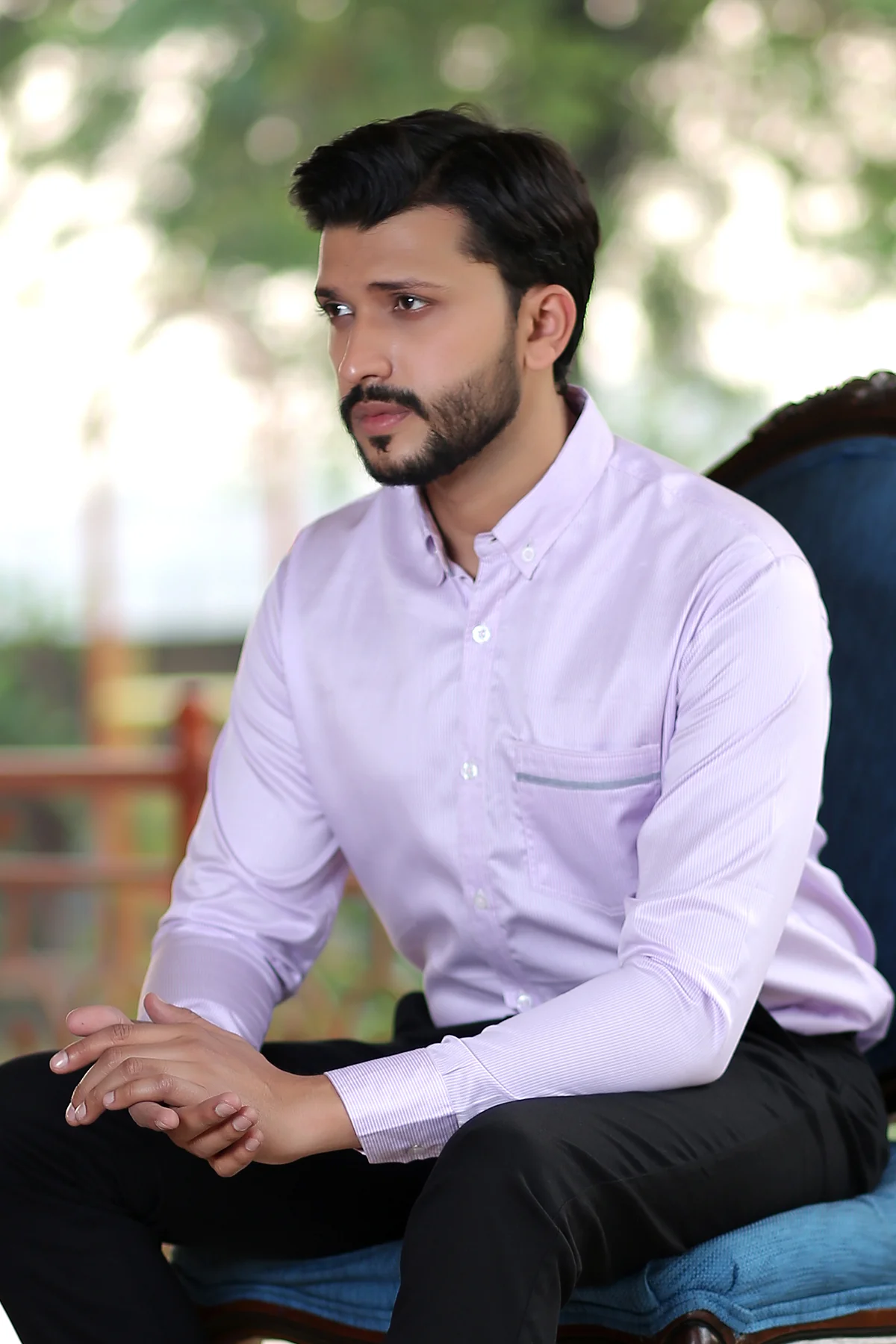 Men's "KAYSON" Cotton Full Sleeves Striped Casual Shirt - Image 5