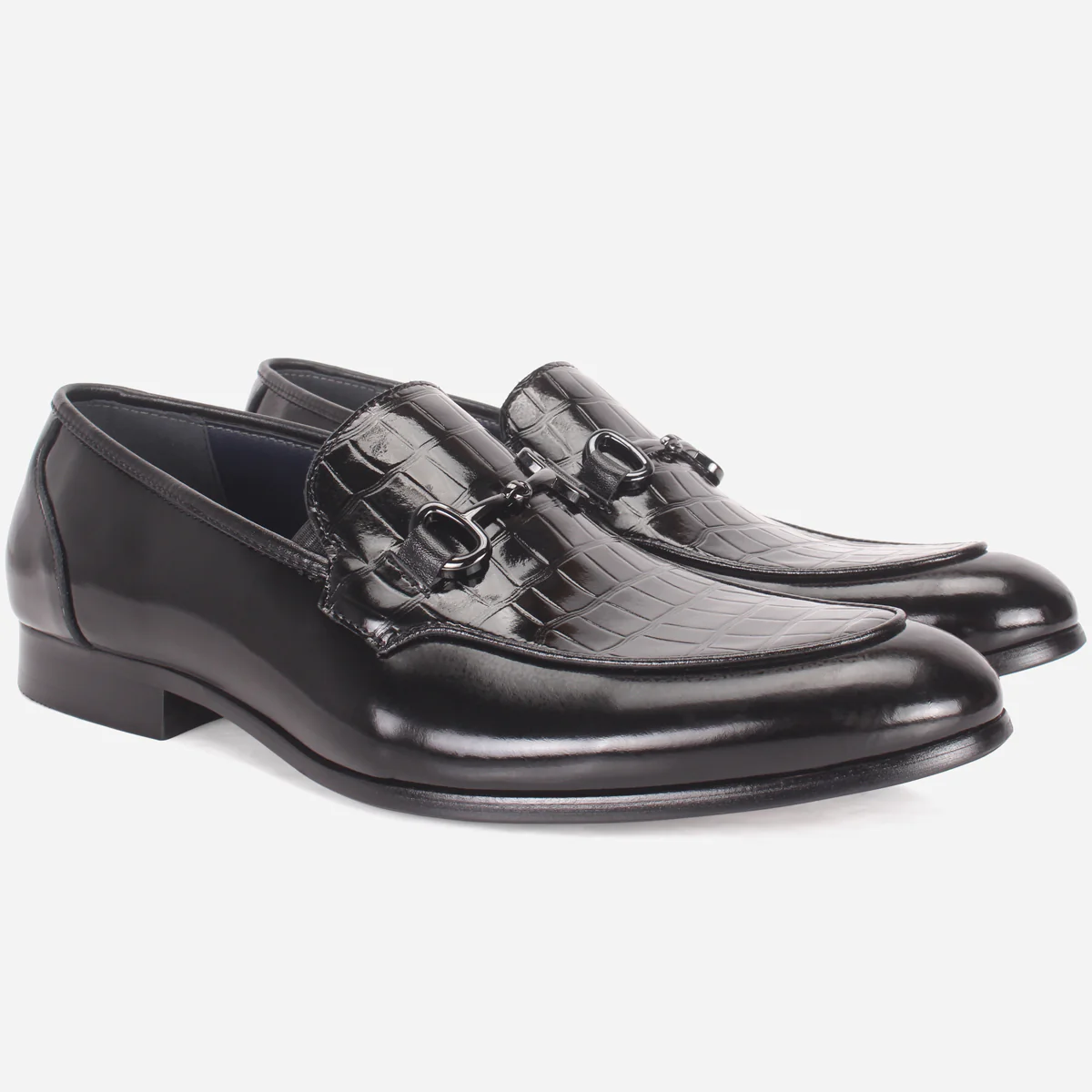 Mens "KAZIN" Leather Office Formal Slide In Shoes - Image 2