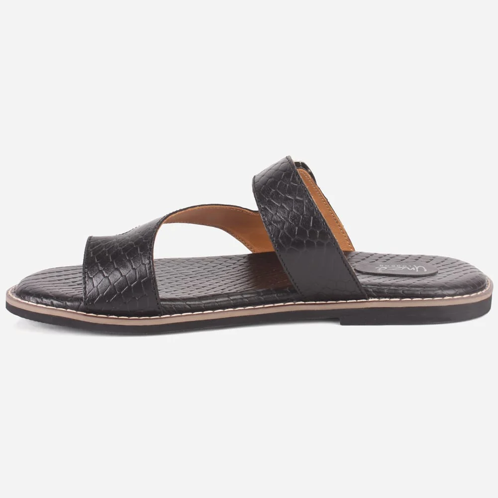 Mens "KLING" Leather Buckled Summer Slippers - Image 3