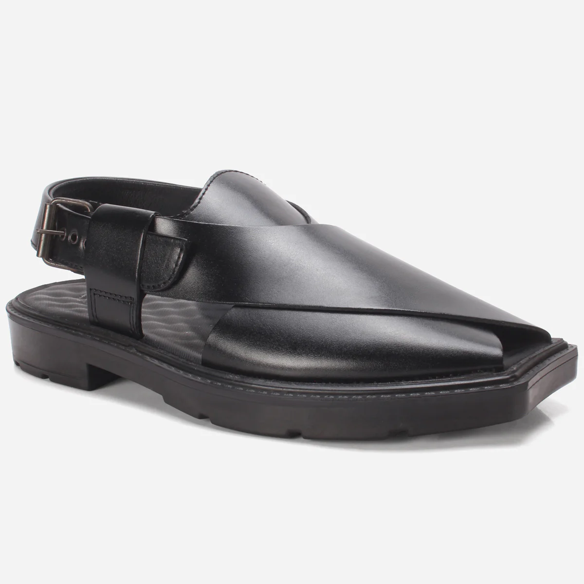 Mens "KOHEN" Stack Heel Peshawari Sandals