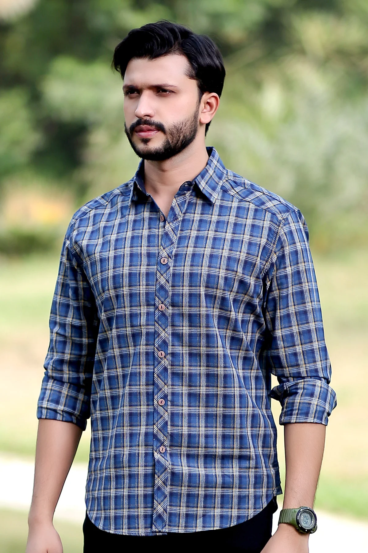 Men's "KULY" Cotton Full Sleeves Checked Shirt