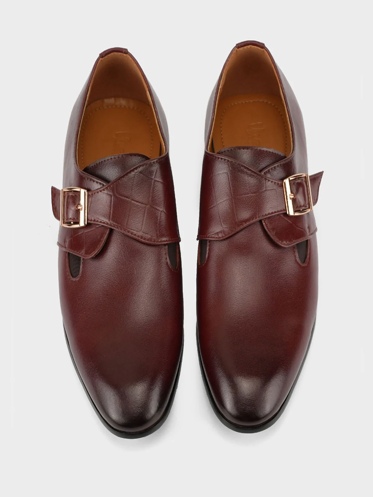 Mens "LAZARE" Monk Strap Leather Formal Shoes - Image 6