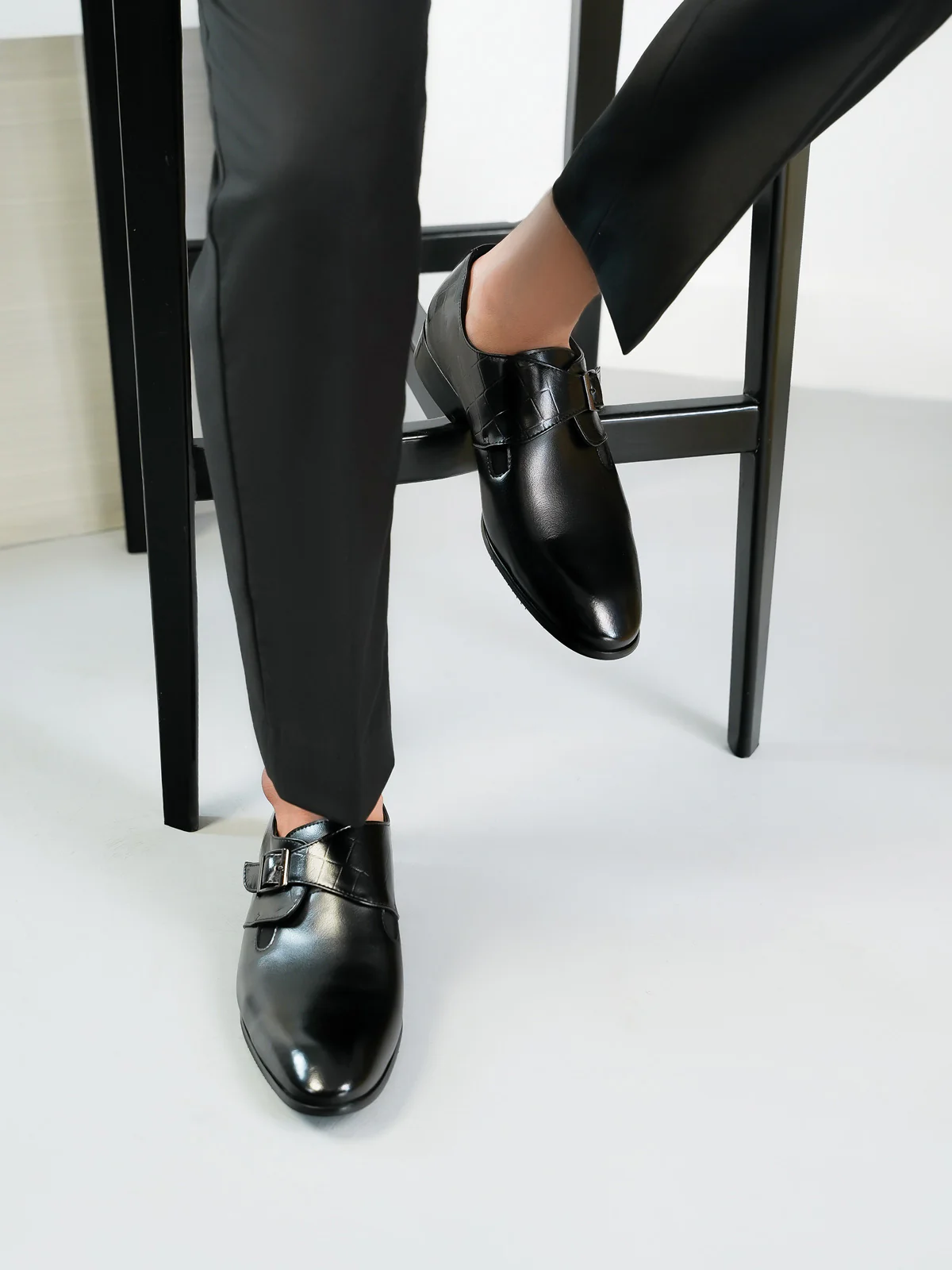 Mens "LAZARE" Monk Strap Leather Formal Shoes