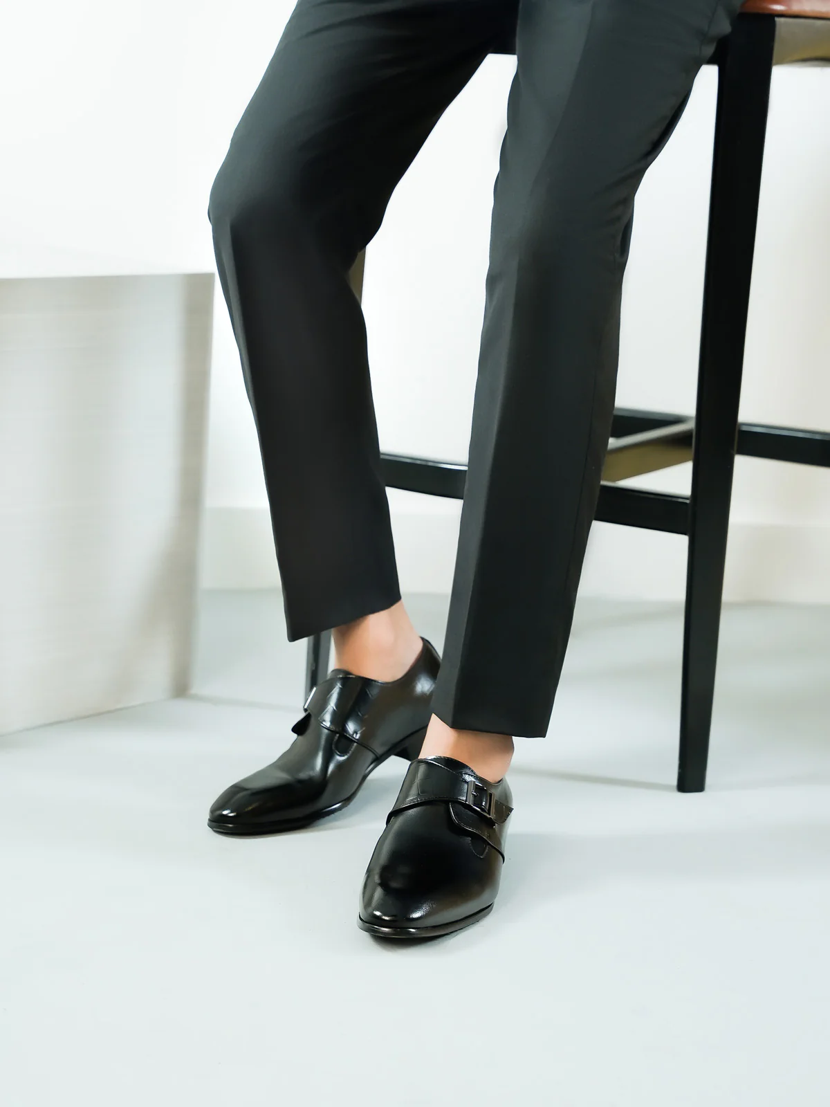 Mens "LAZARE" Monk Strap Leather Formal Shoes - Image 6