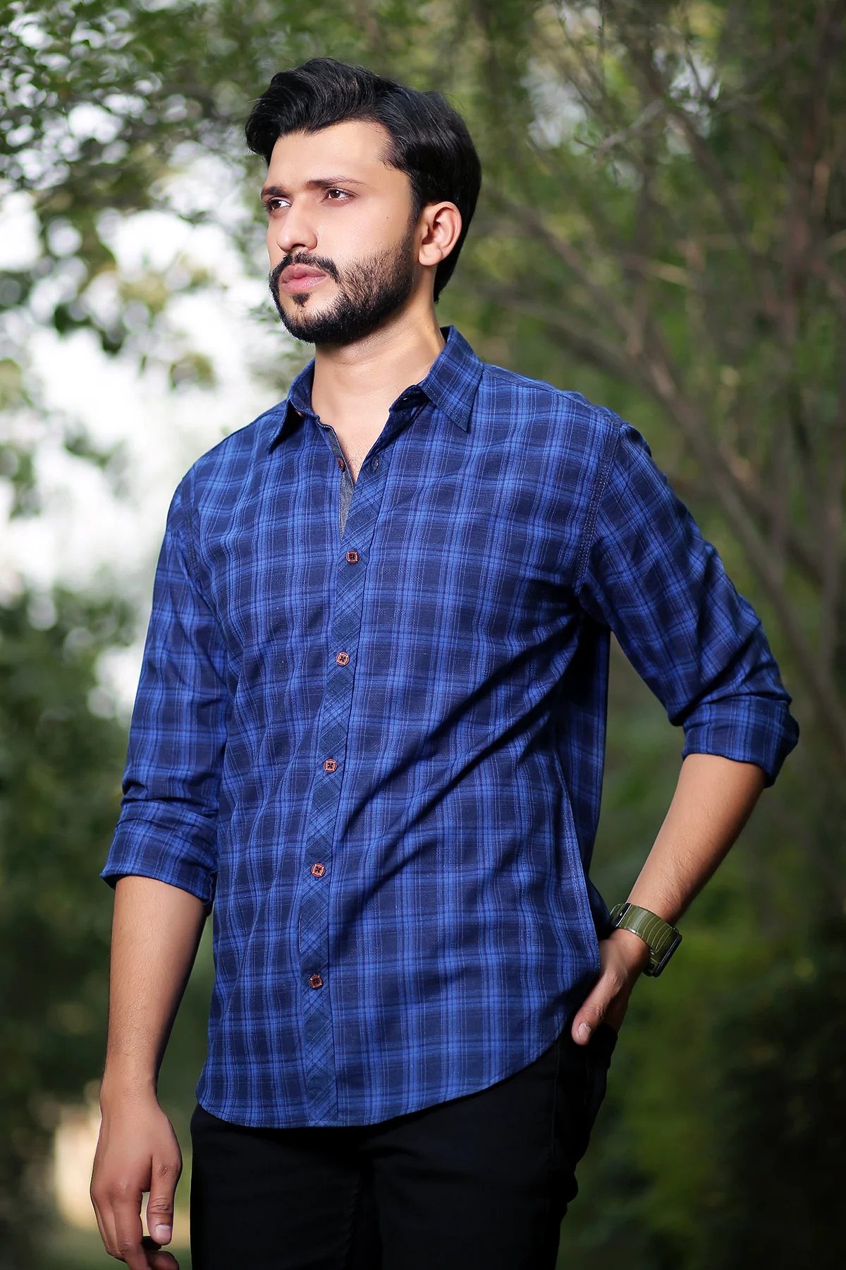 Men's "LOGAN" Cotton Full Sleeves Checked Shirt - Image 2