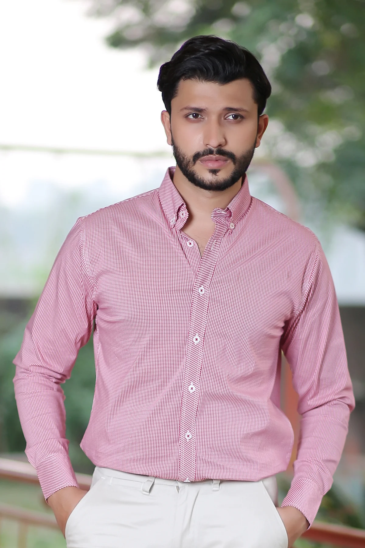 Men's "MARCELO" Cotton Full Sleeves Checked Designer Shirt - Image 5