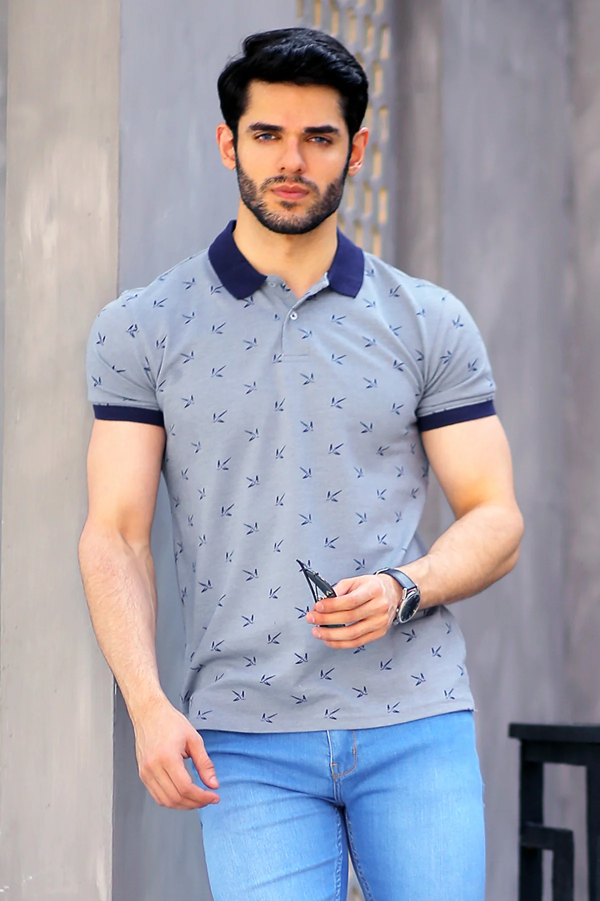 Mens "MIAMMI" Trendy Cotton Polo T-Shirt