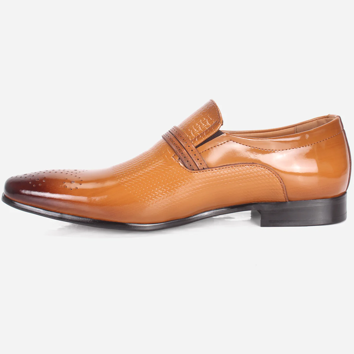 Mens "MILANO" Leather Dress Formal Slide In Shoes - Image 3