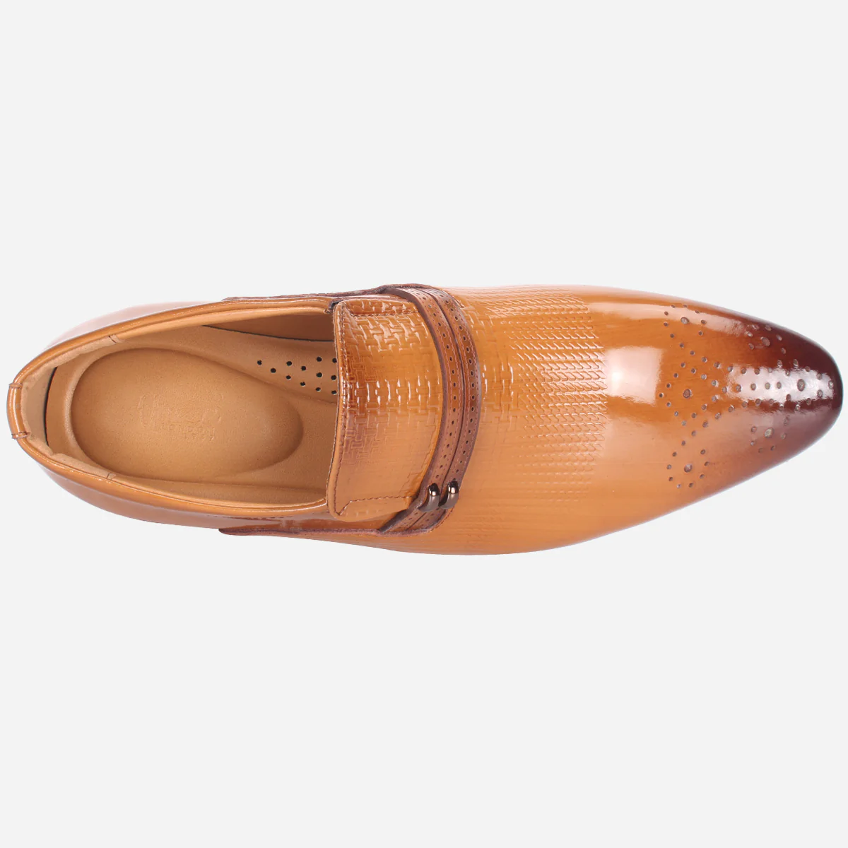 Mens "MILANO" Leather Dress Formal Slide In Shoes - Image 4