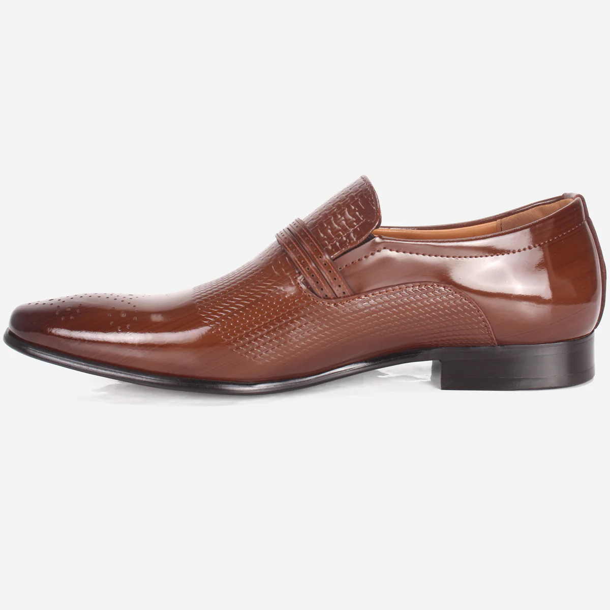 Mens "MILANO" Leather Dress Formal Slide In Shoes - Image 3