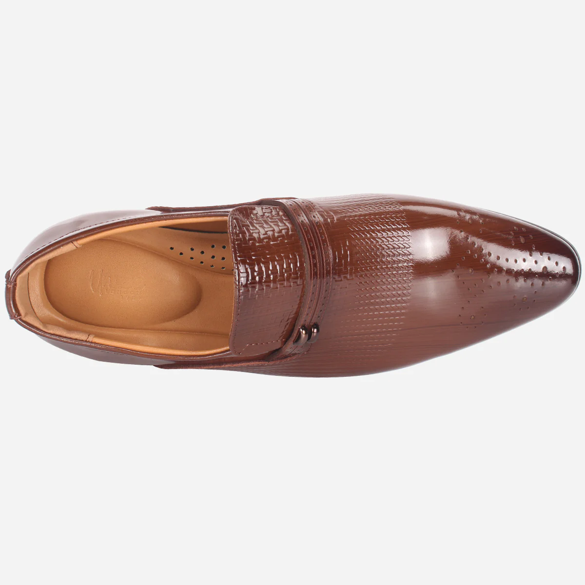 Mens "MILANO" Leather Dress Formal Slide In Shoes - Image 4