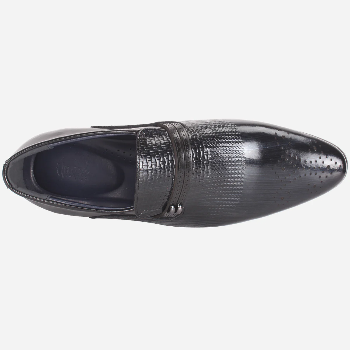 Mens "MILANO" Leather Dress Formal Slide In Shoes - Image 4