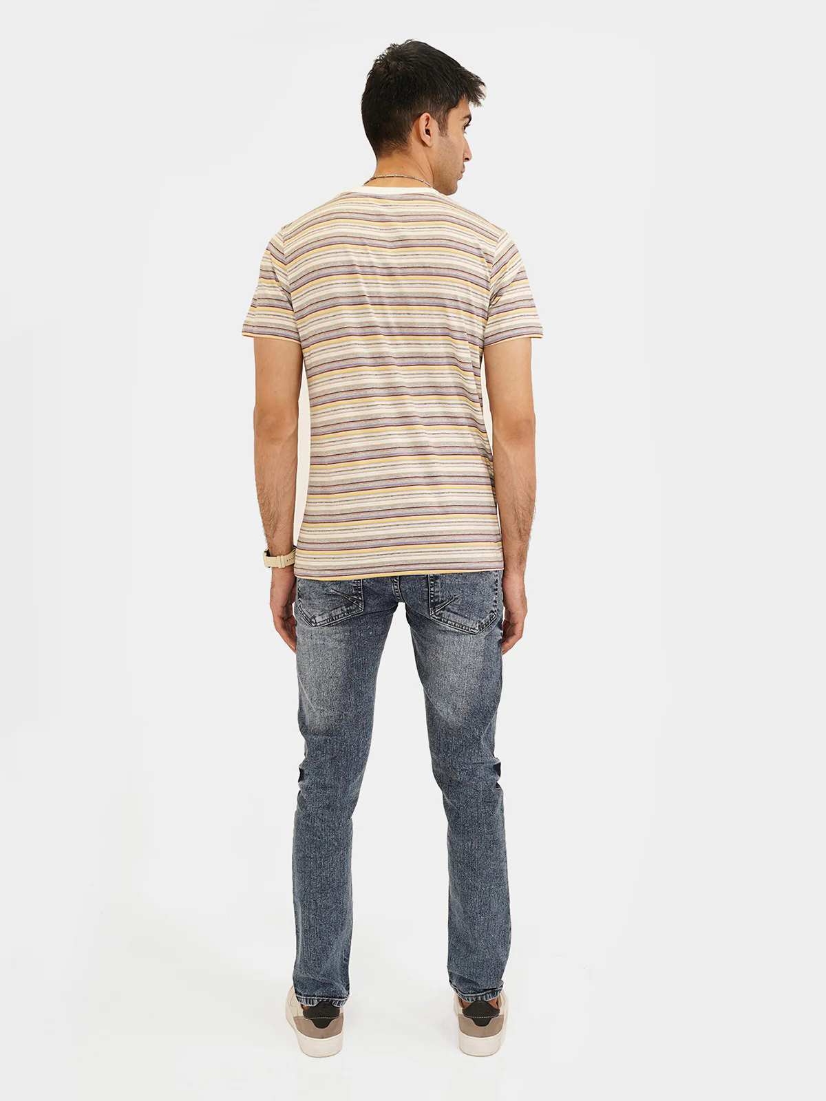 "NEVIO" Crew Neck Slim Fit T-Shirt - Image 4