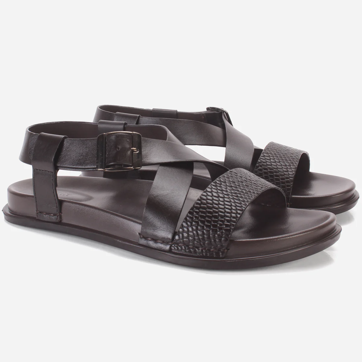 Mens "NOAT" Leather Open Toe Sandals - Image 2