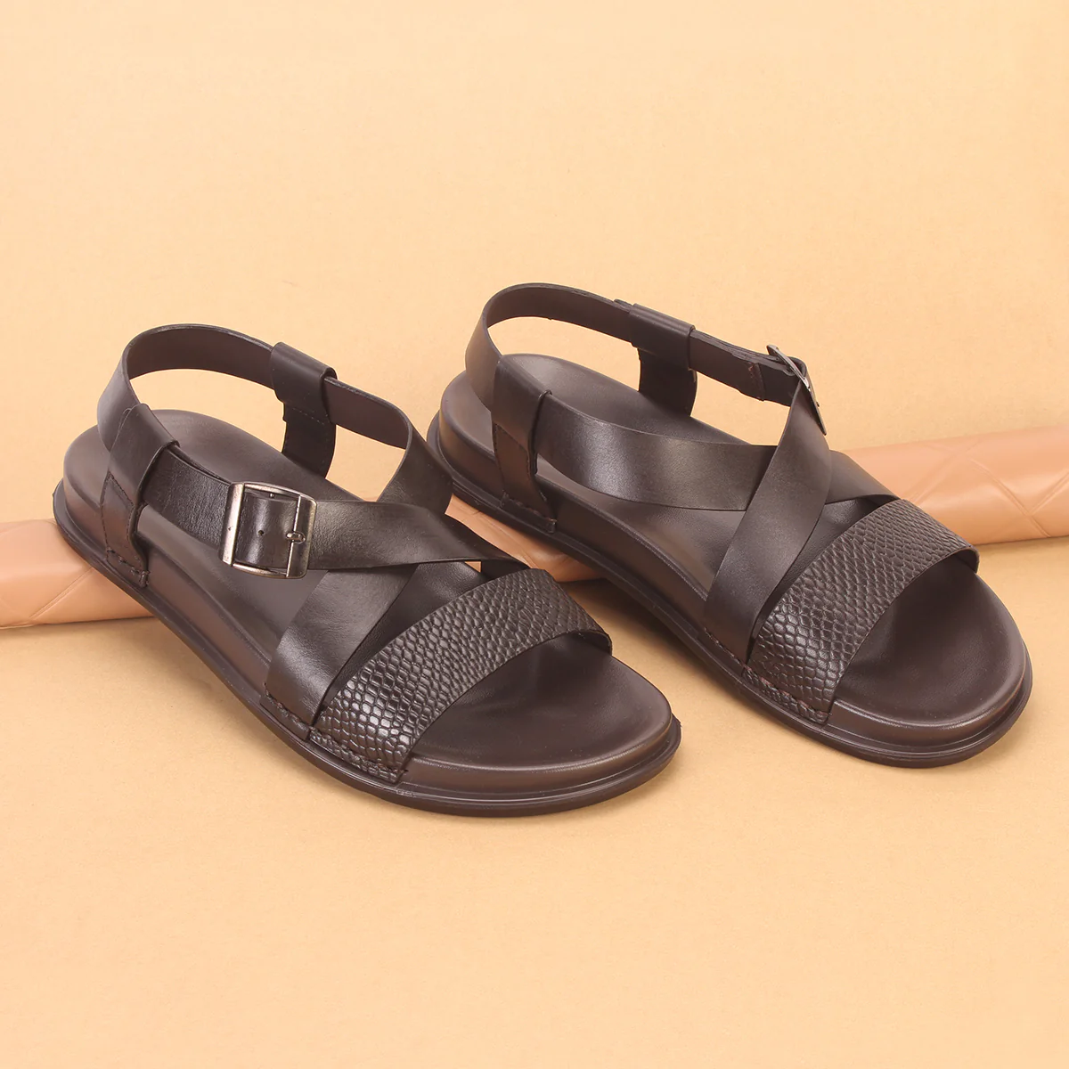 Mens "NOAT" Leather Open Toe Sandals - Image 6