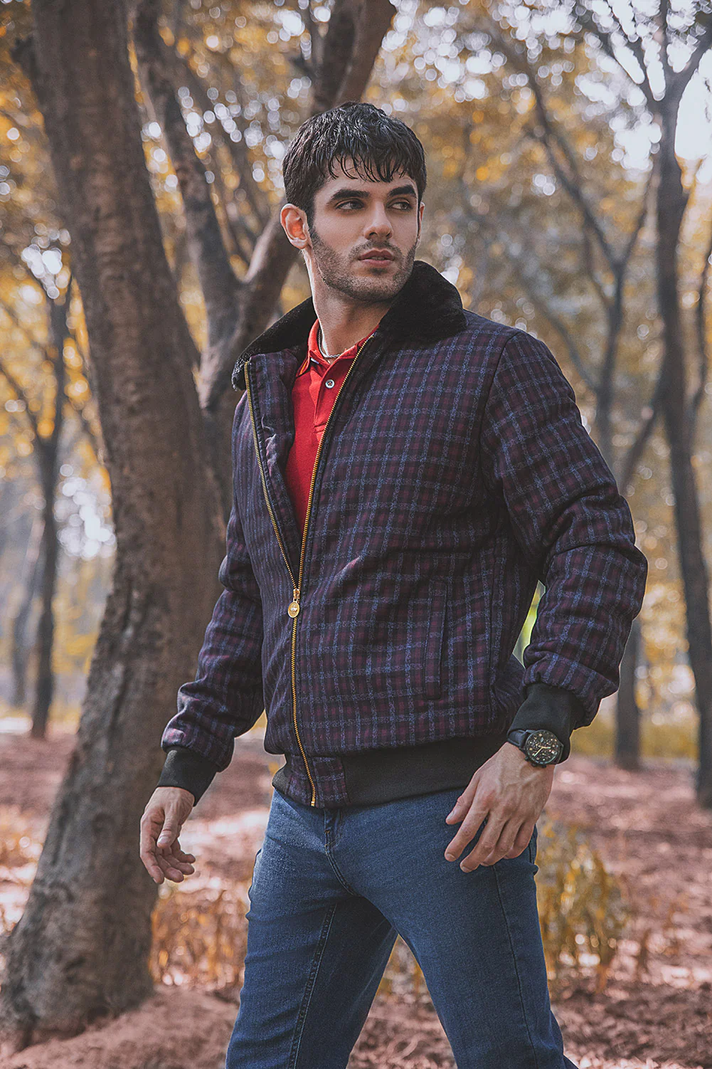 "PEAKY" Winter Warm Fur Collar Trucker Jacket - Image 2