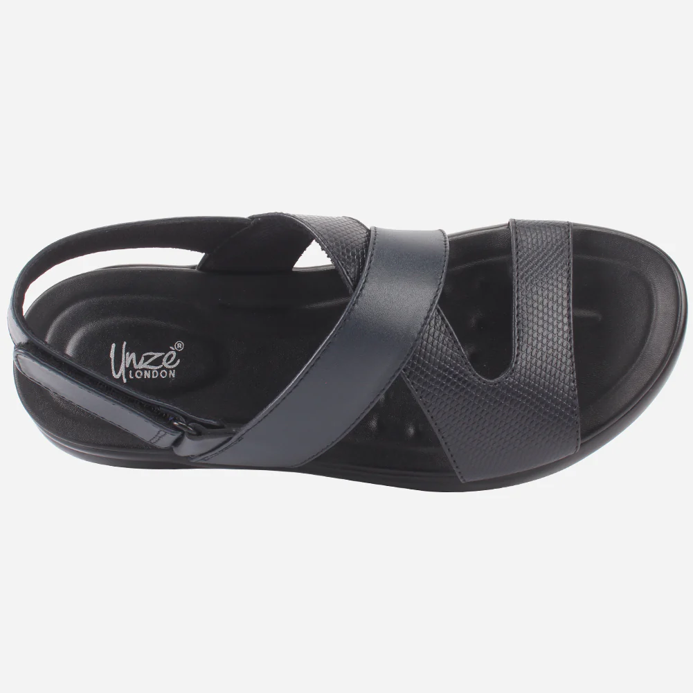 Mens "Rayan" Leather Comfy Casual Sandals - Image 4