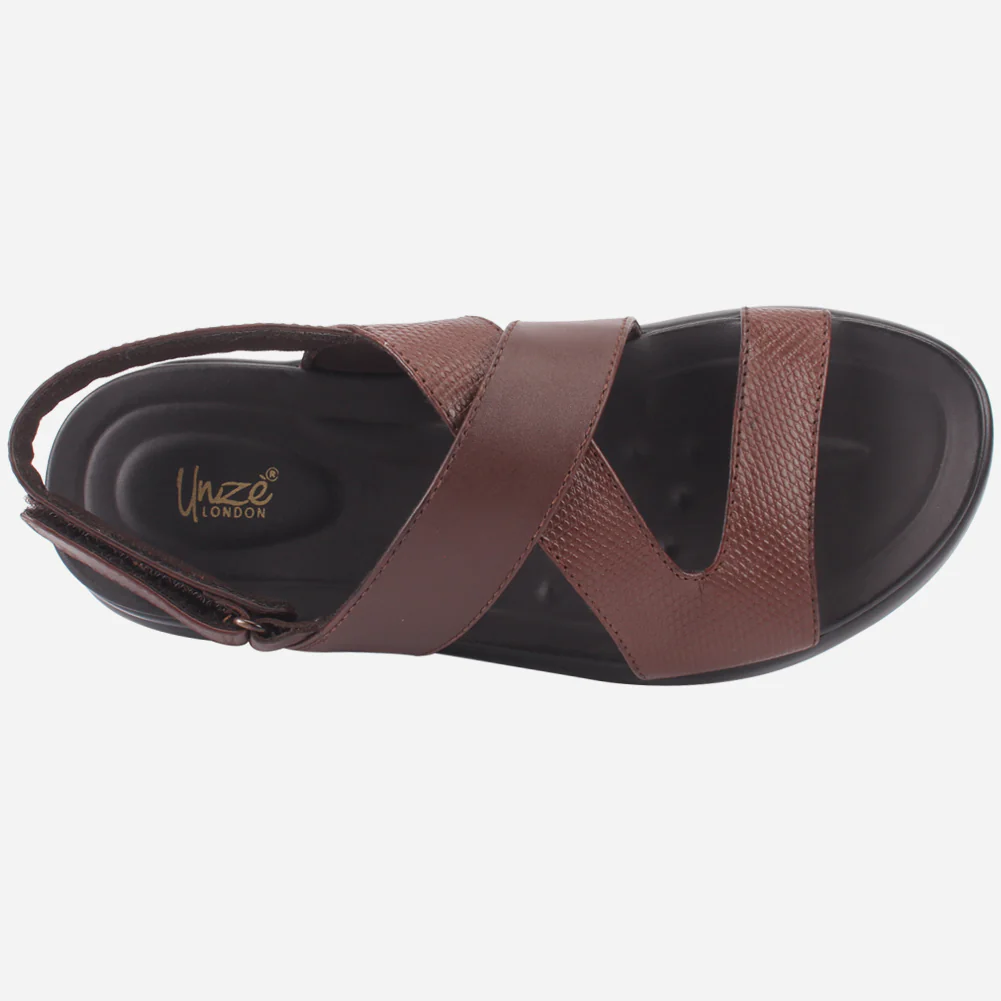 Mens "Rayan" Leather Comfy Casual Sandals - Image 4