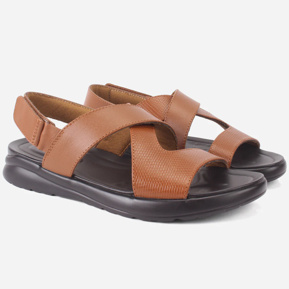 Mens "Rayan" Leather Comfy Casual Sandals - Image 2