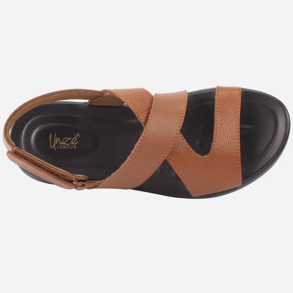 Mens "Rayan" Leather Comfy Casual Sandals - Image 4