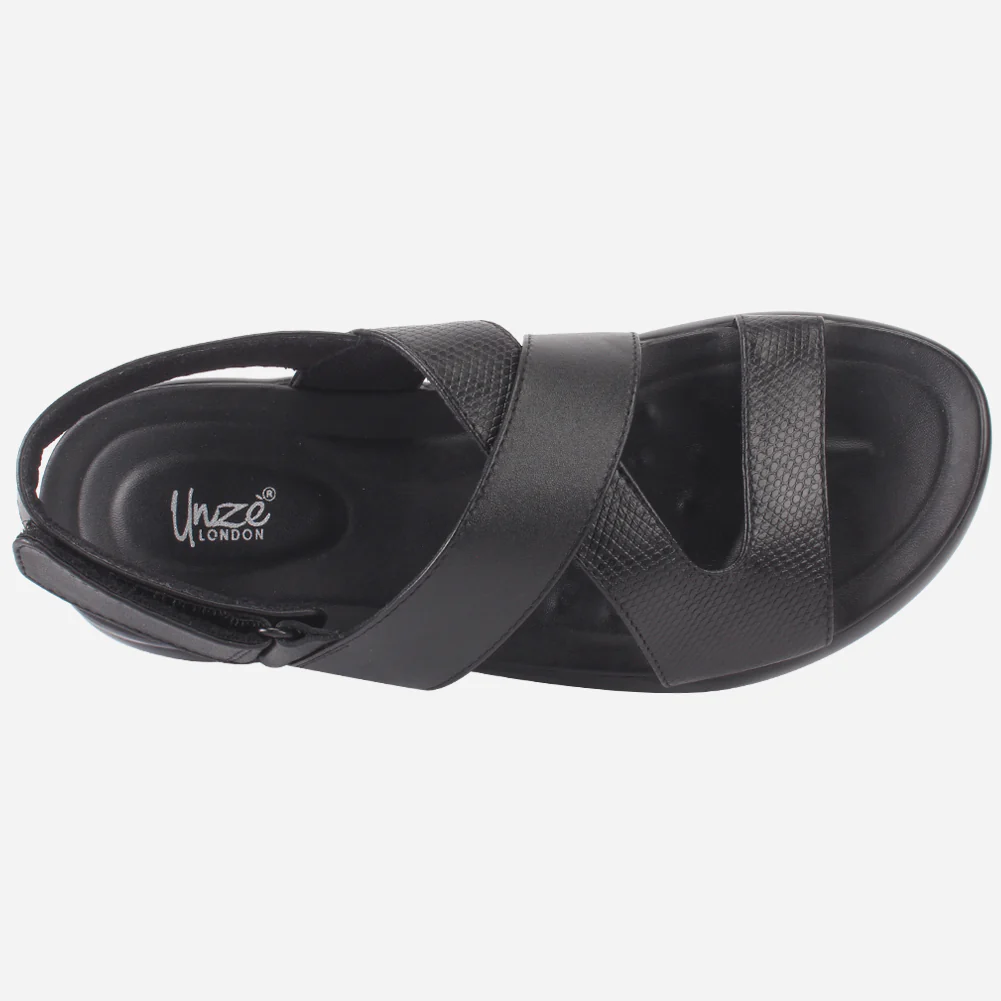 Mens "Rayan" Leather Comfy Casual Sandals - Image 4