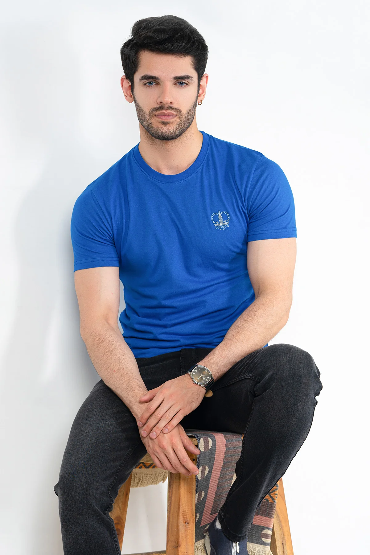 Mens "REGAL" Basic Cotton Crew Neck T-Shirt - Image 4