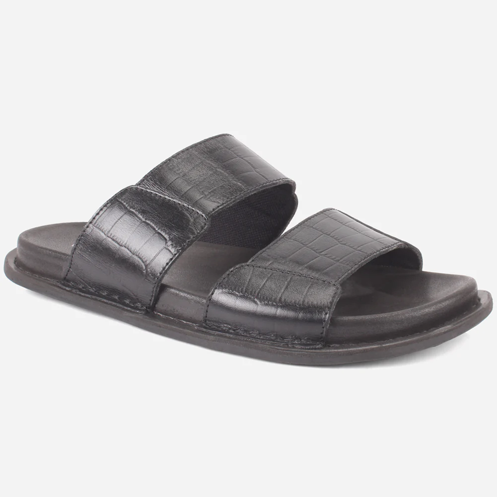 Mens "ROJER" Leather Summer Slippers