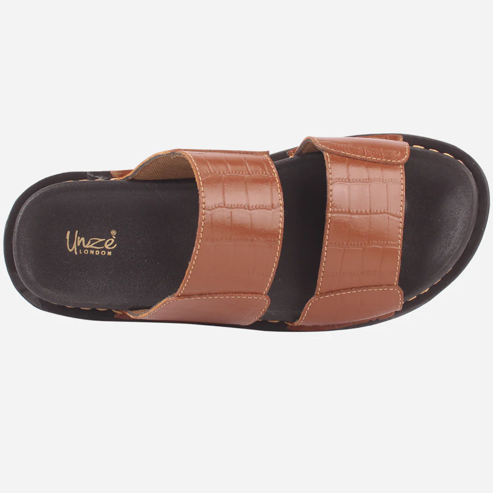 Mens "ROJER" Leather Summer Slippers - Image 4